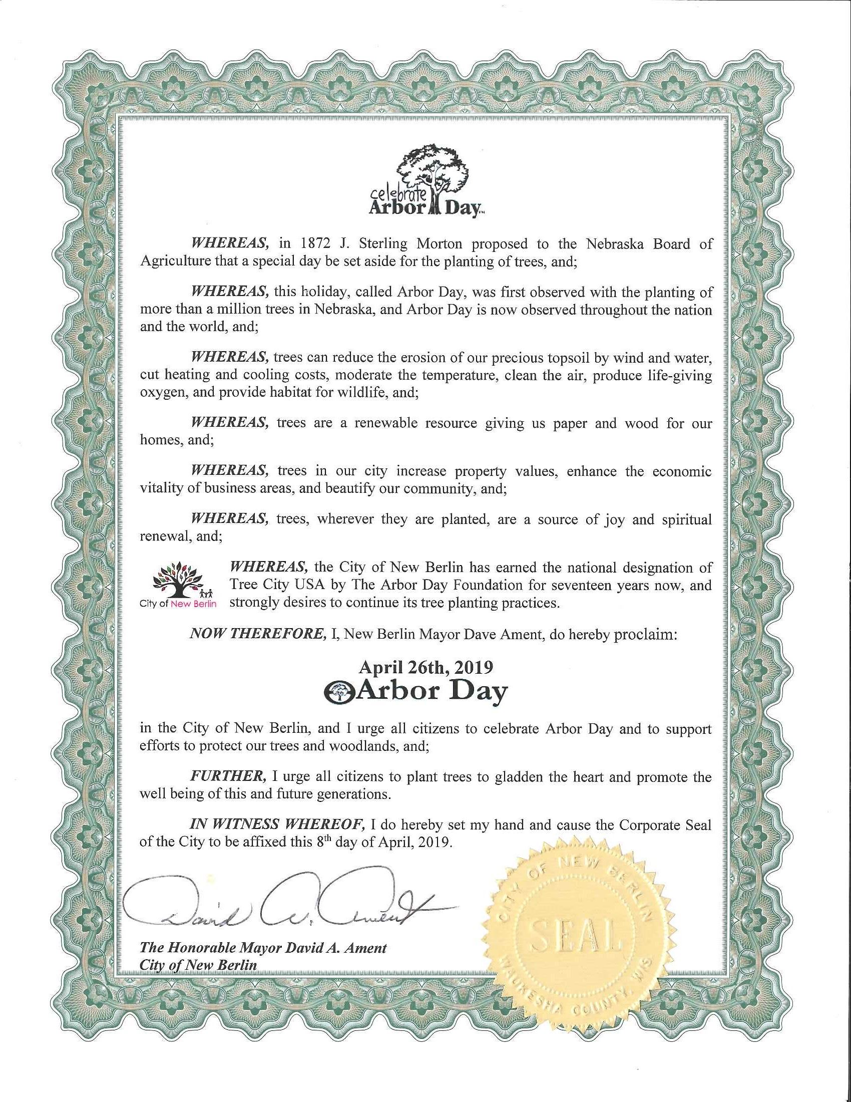 Arbor Day Proclamation 2019 (002)