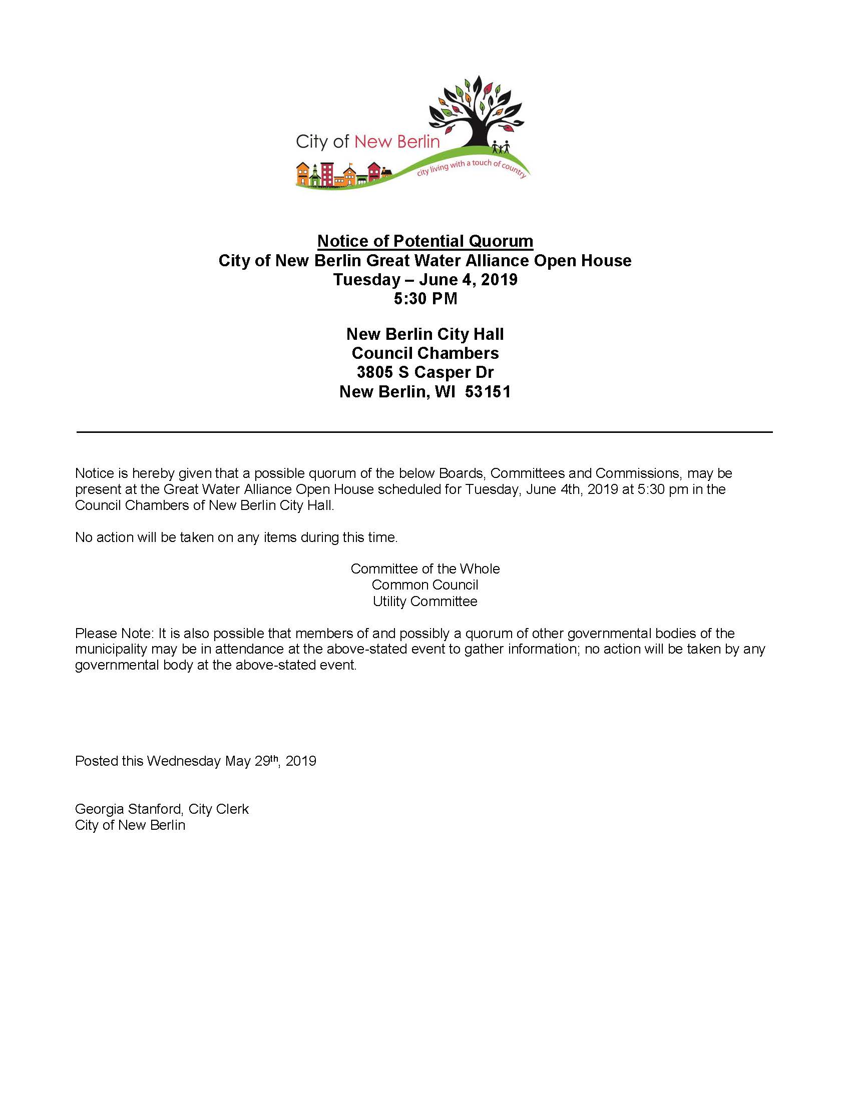 Potential Quorum Notice_Water Alliance