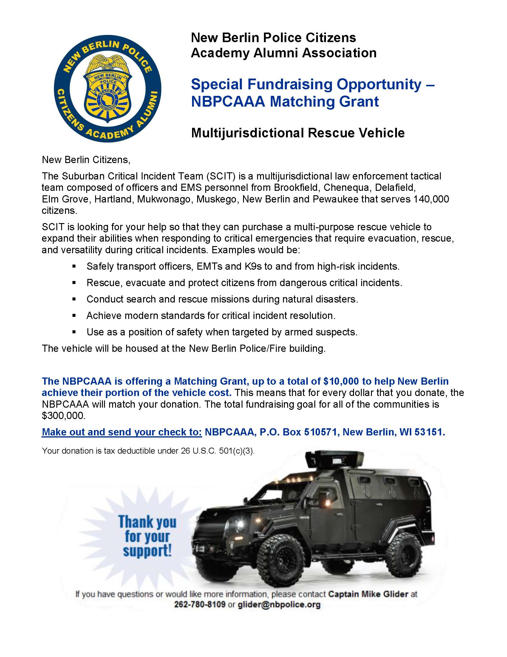 Rescue Vehicle Fundraiser