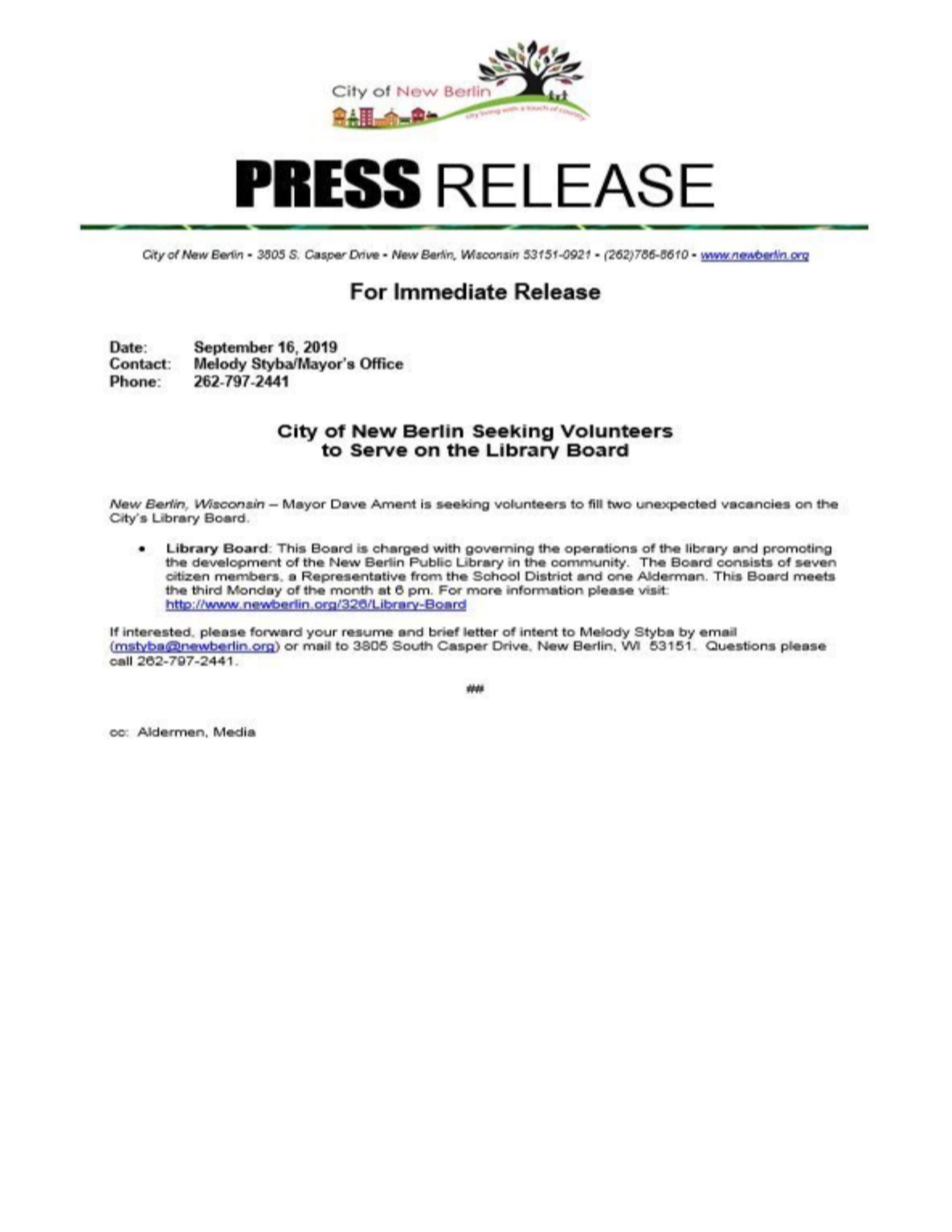 Library Board Vacancies