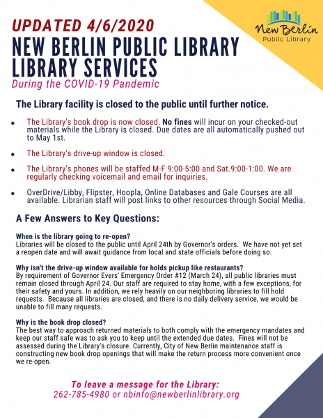 library closure update