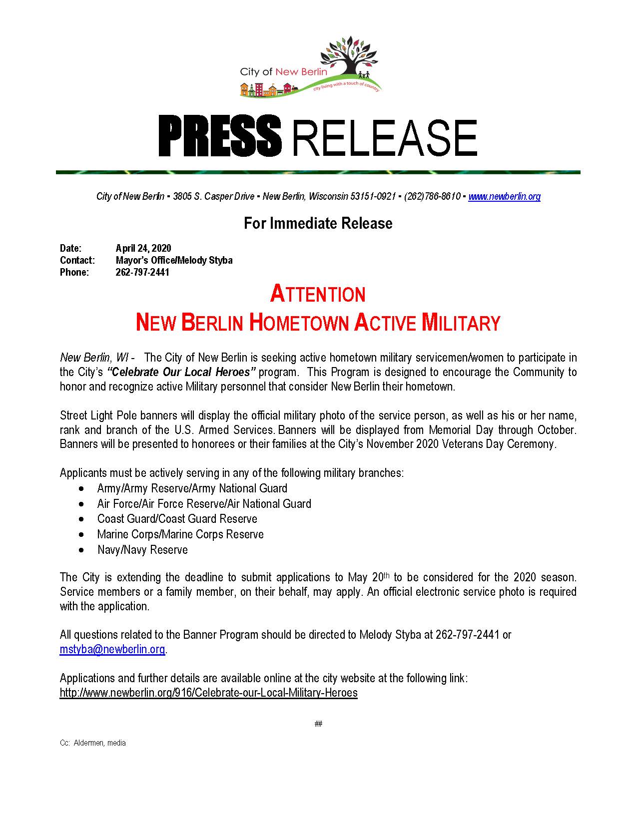 Press Release - Local Heroes