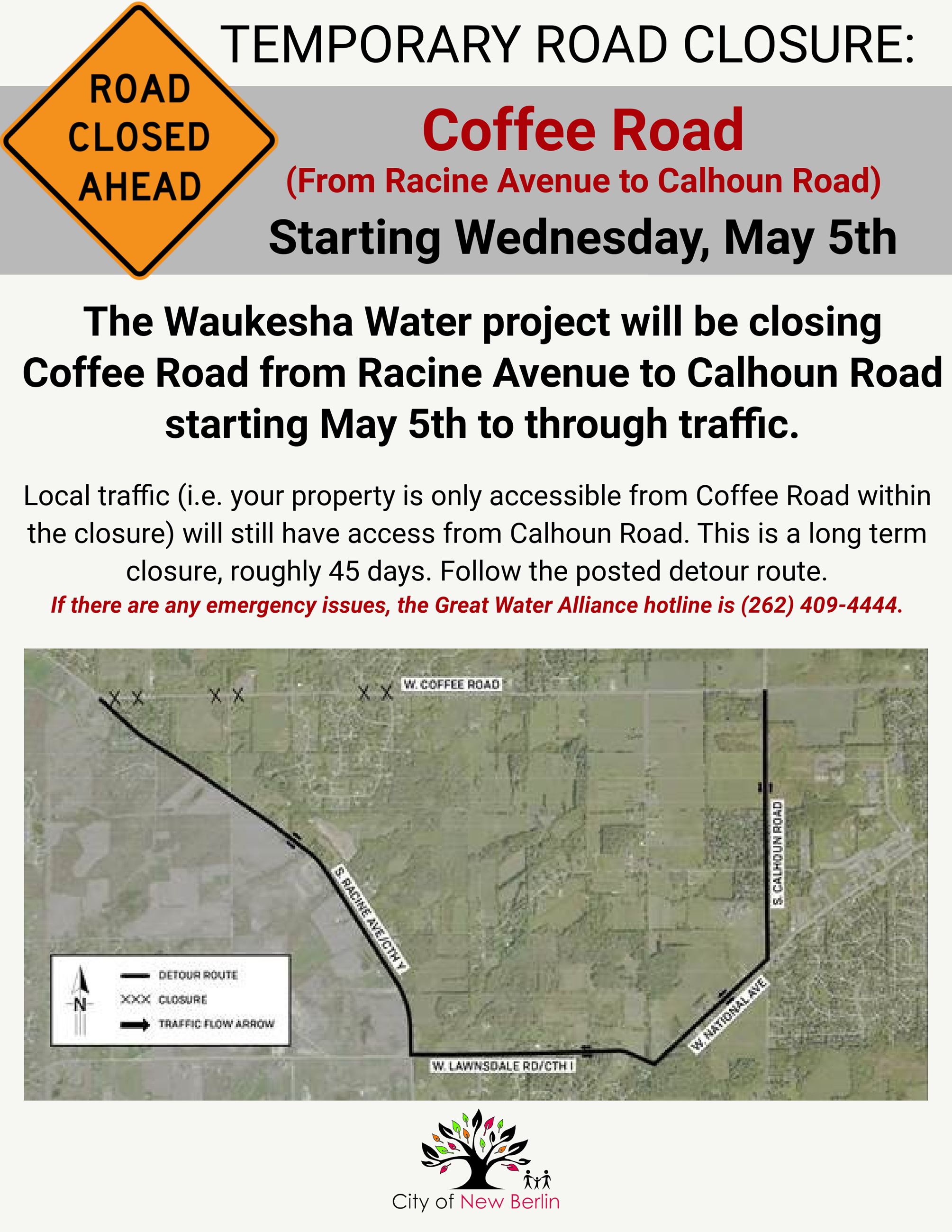 Temporary Road Closure - Coffee Road