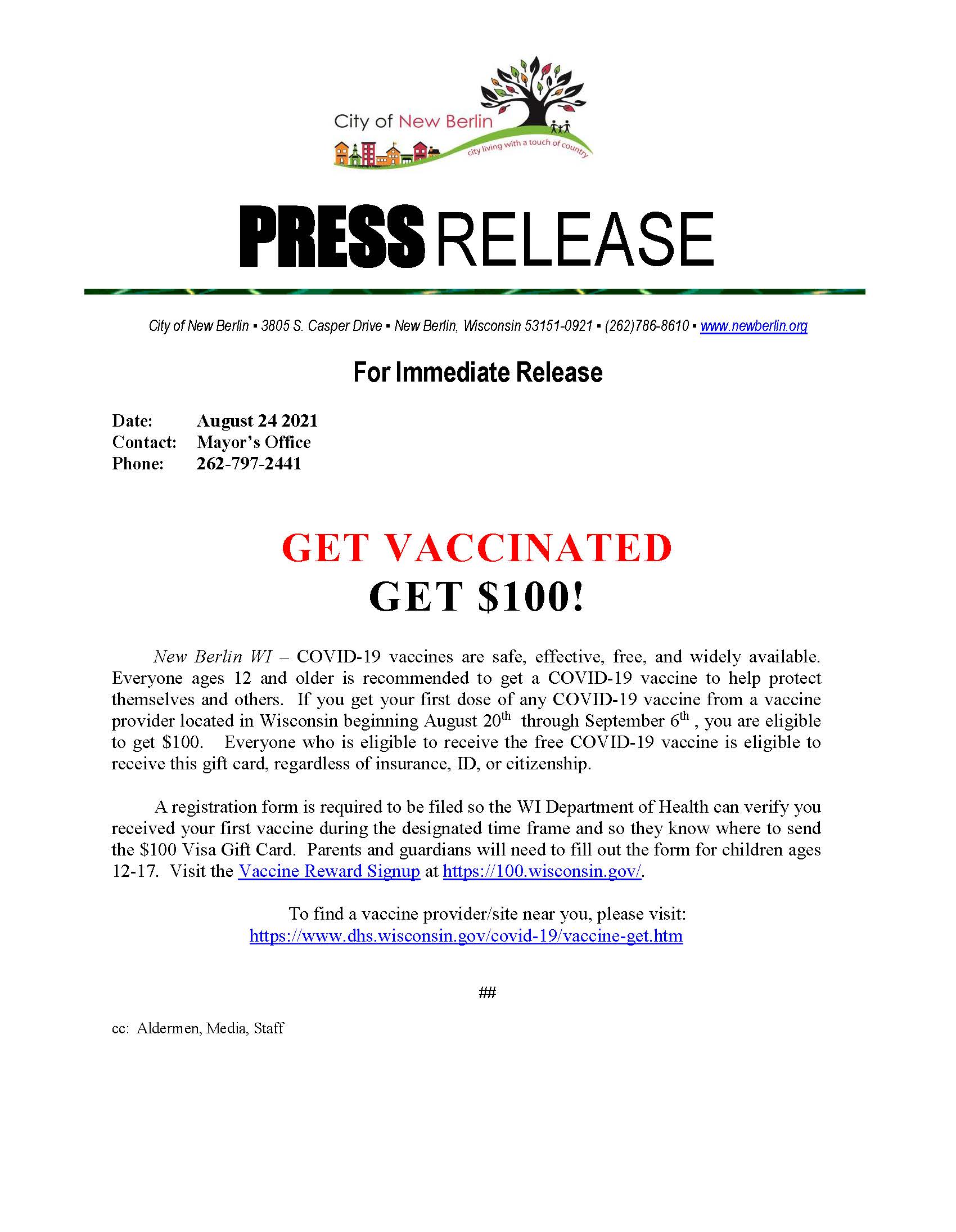 Press Release - Covid Vaccine