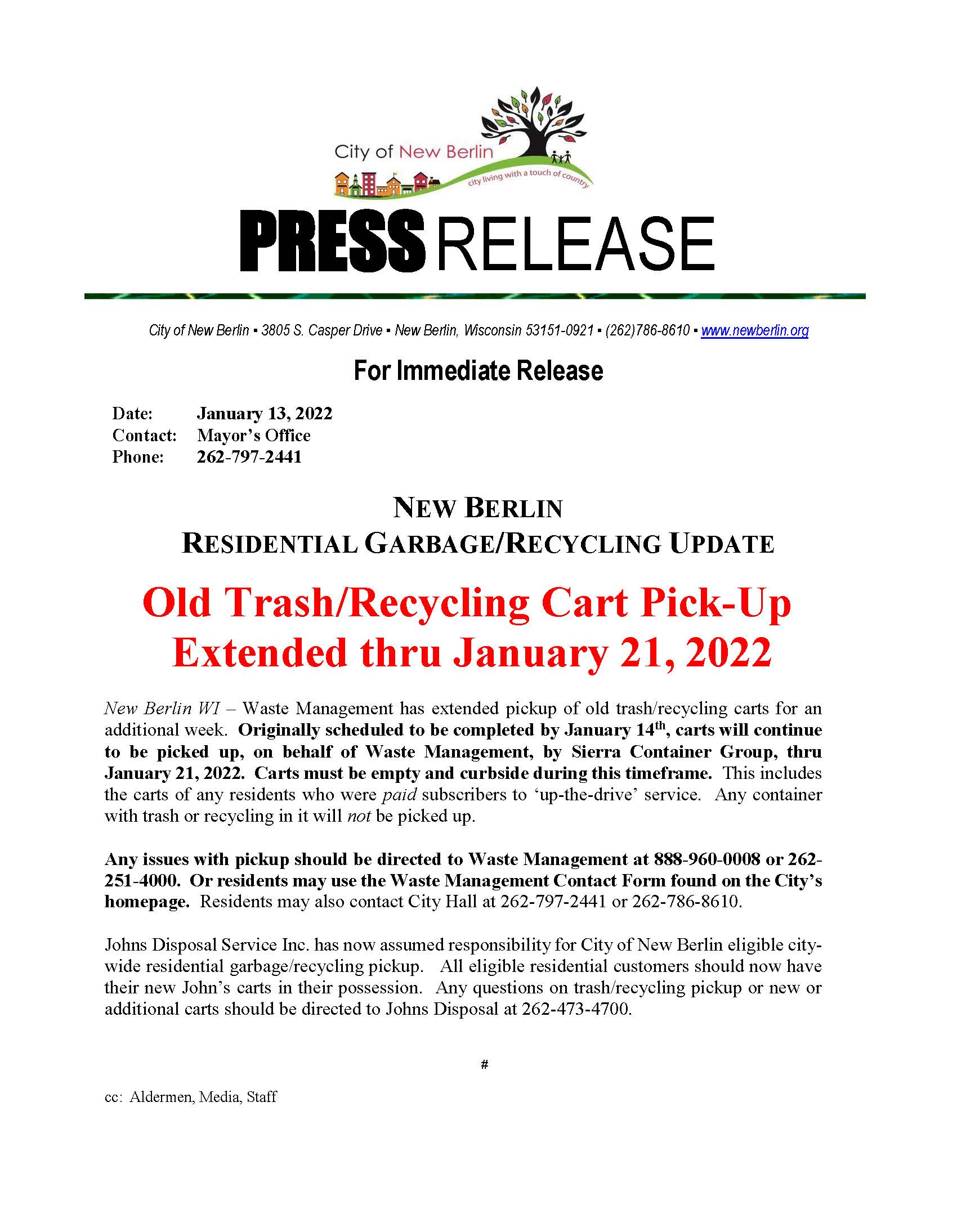 Old Carts Pickup - January 2022