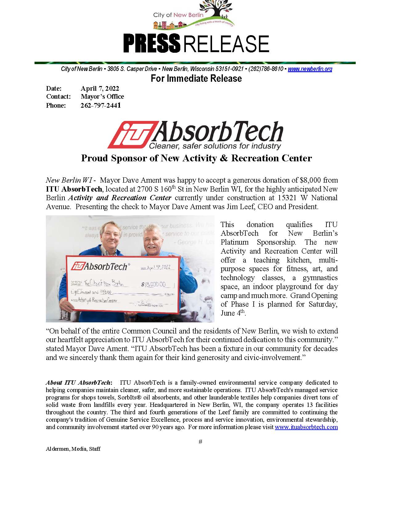 Press Release - ITU AbsorbTech