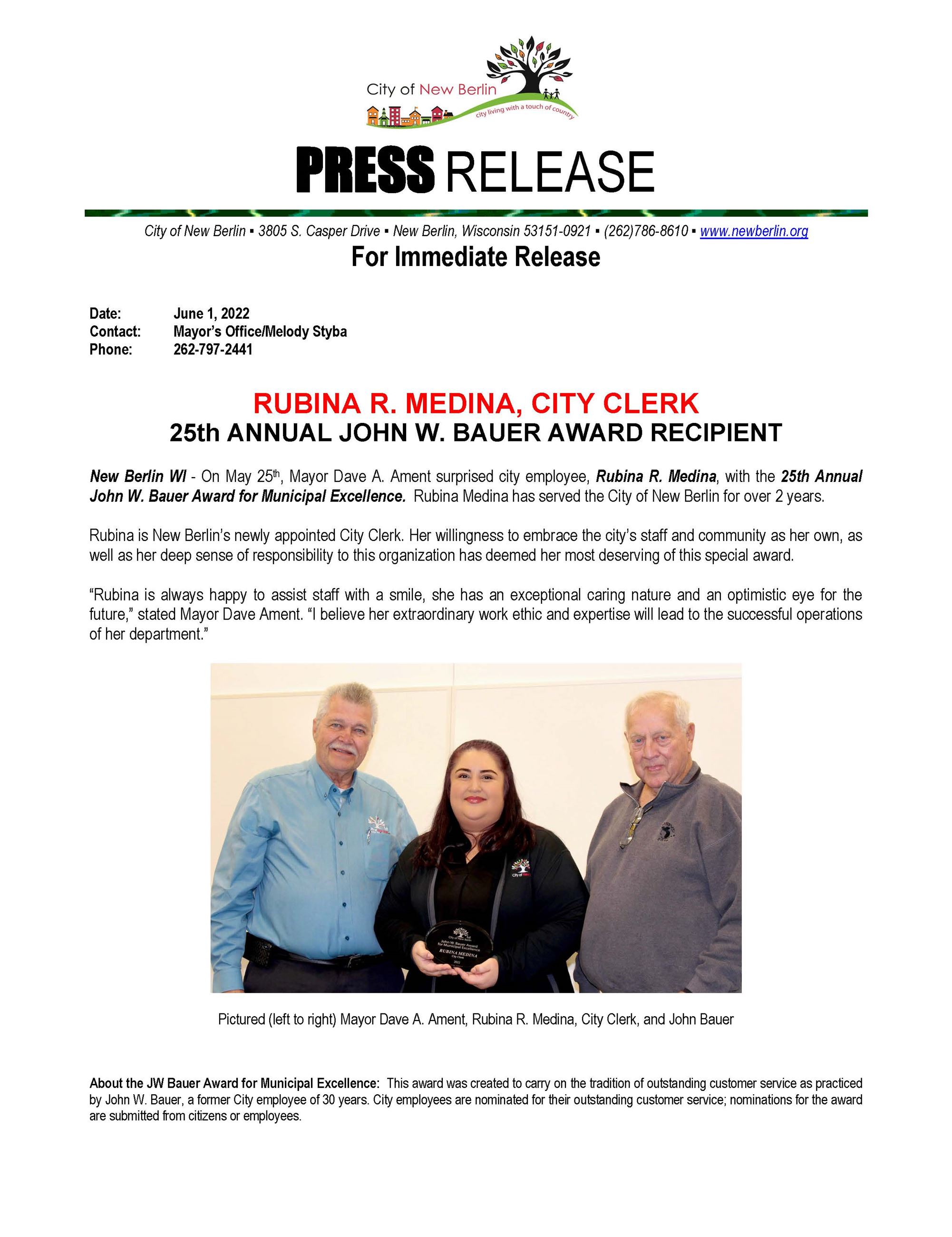 Press-Release- Rubina R. Medina Winner