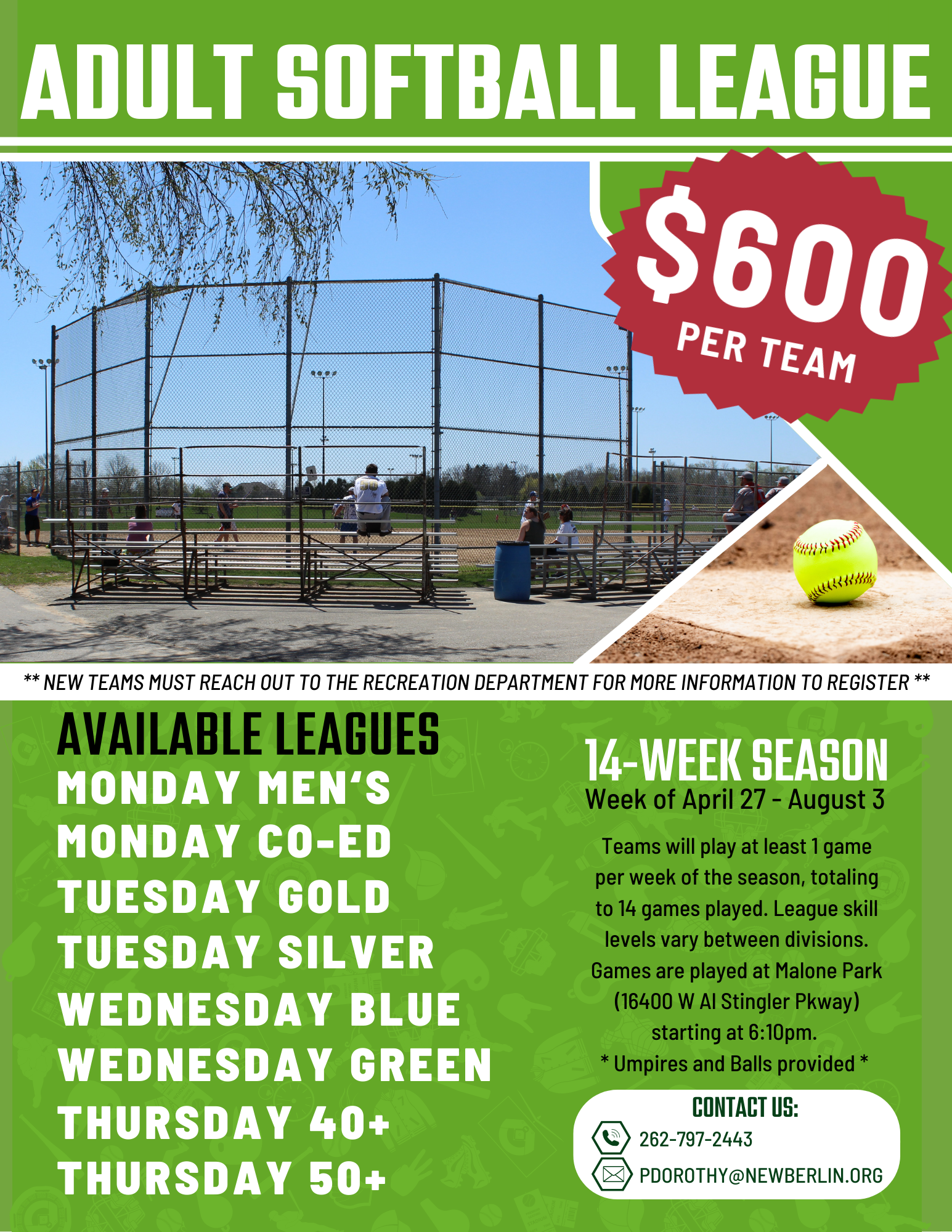 Adult Softball - Summer 26